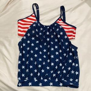 🔴 Women’s American flag tankini set